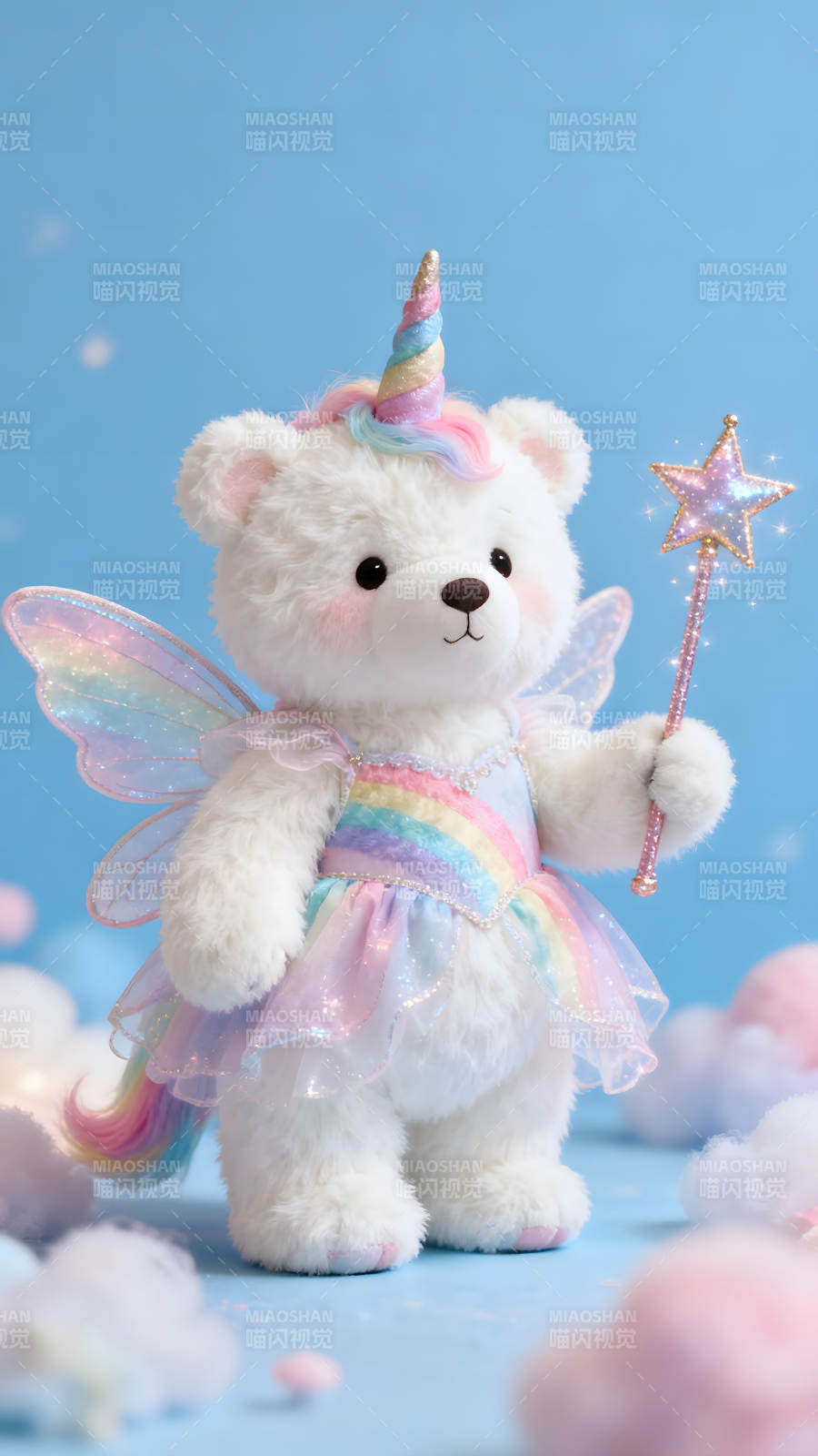 独角兽仙子熊毛茸茸可爱温馨-图片