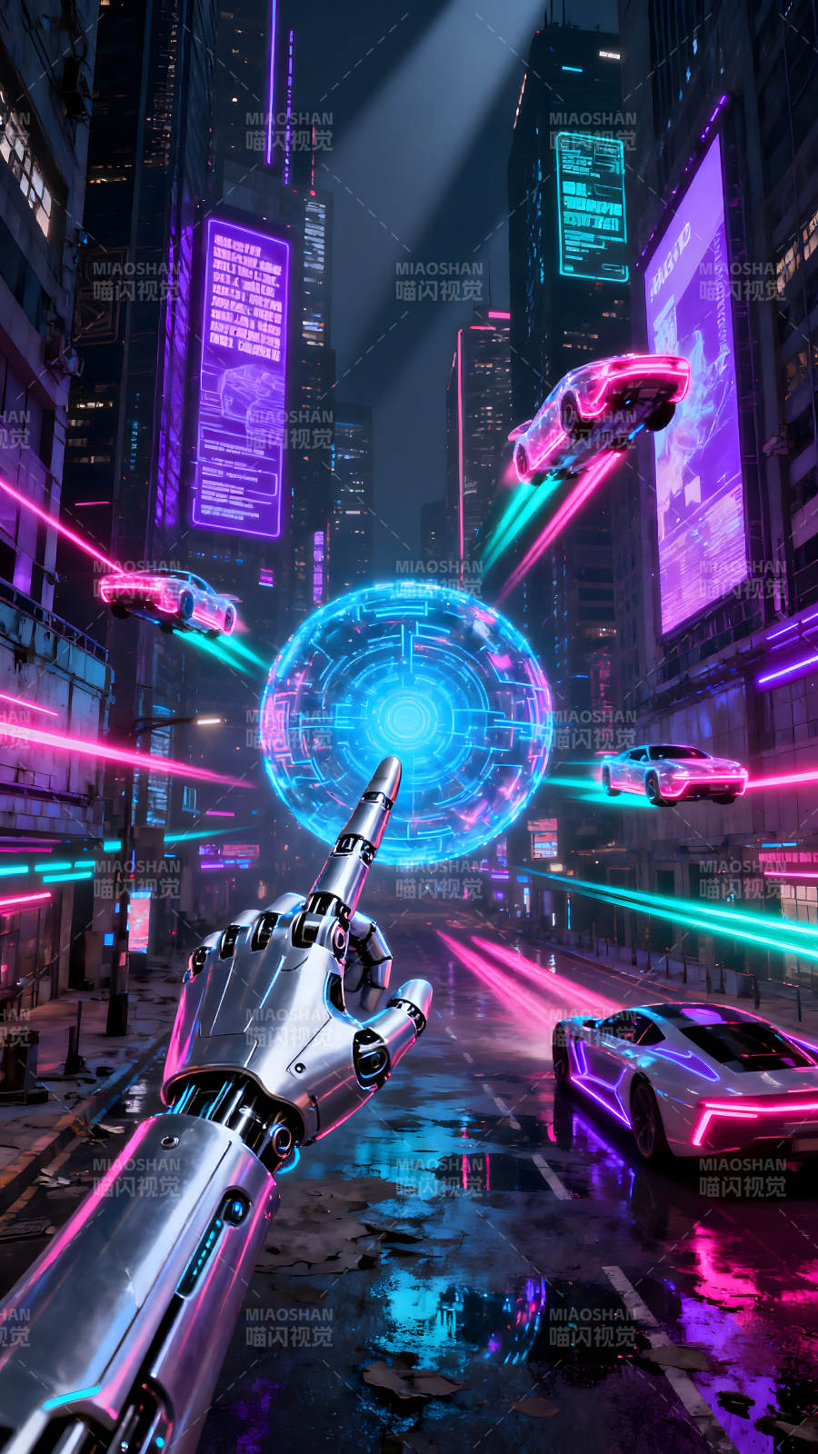 賽博朋克未來(lái)都市科幻景象-圖片