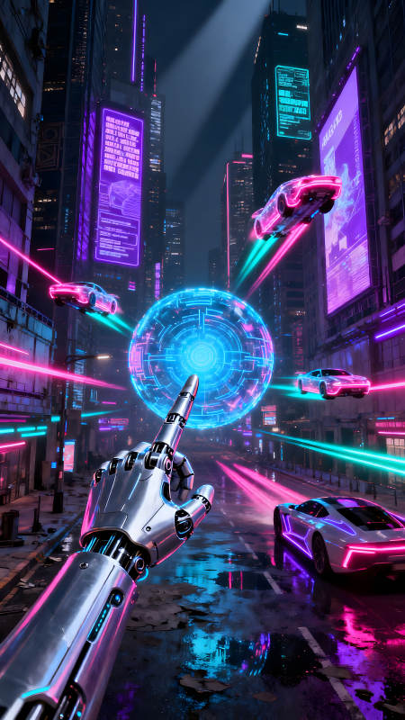 賽博朋克未來都市科幻景象-圖片