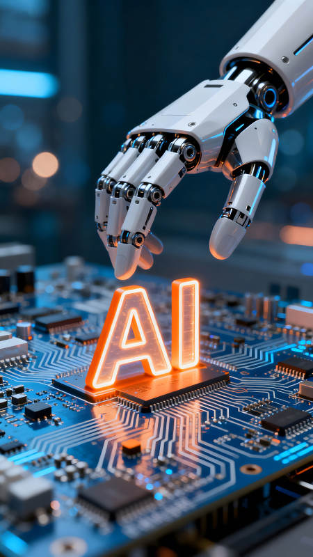 人工智能與電路板結合的圖片-圖片