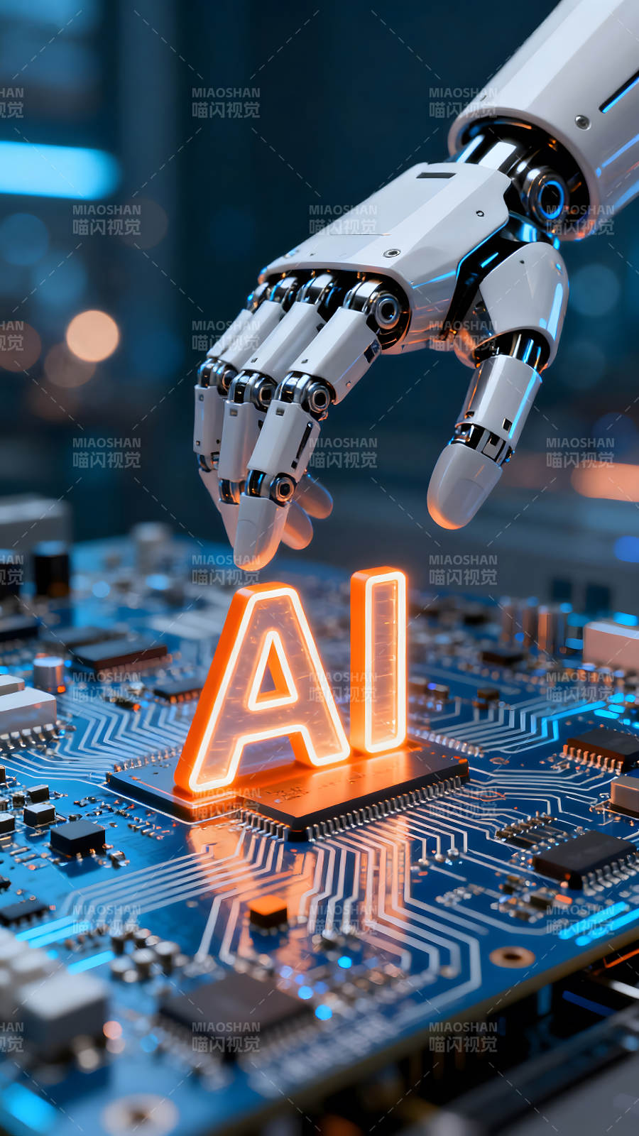 人工智能與電路板結(jié)合的圖片-圖片