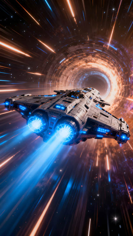 宇宙飞船穿越虫洞-图片