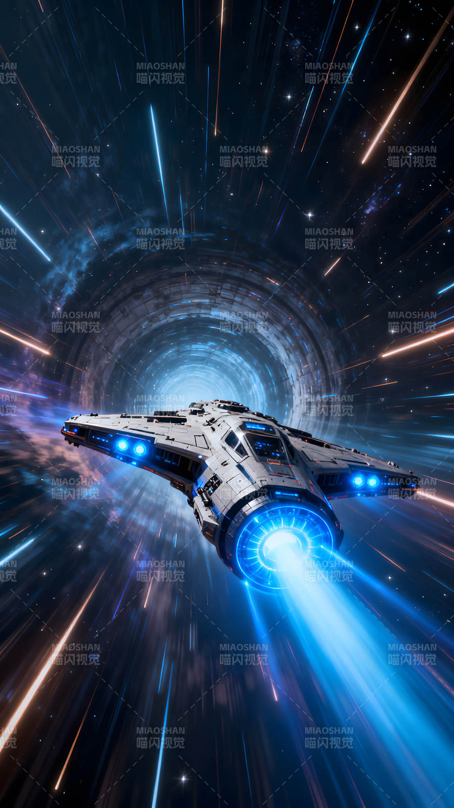 宇宙飞船穿越虫洞-图片