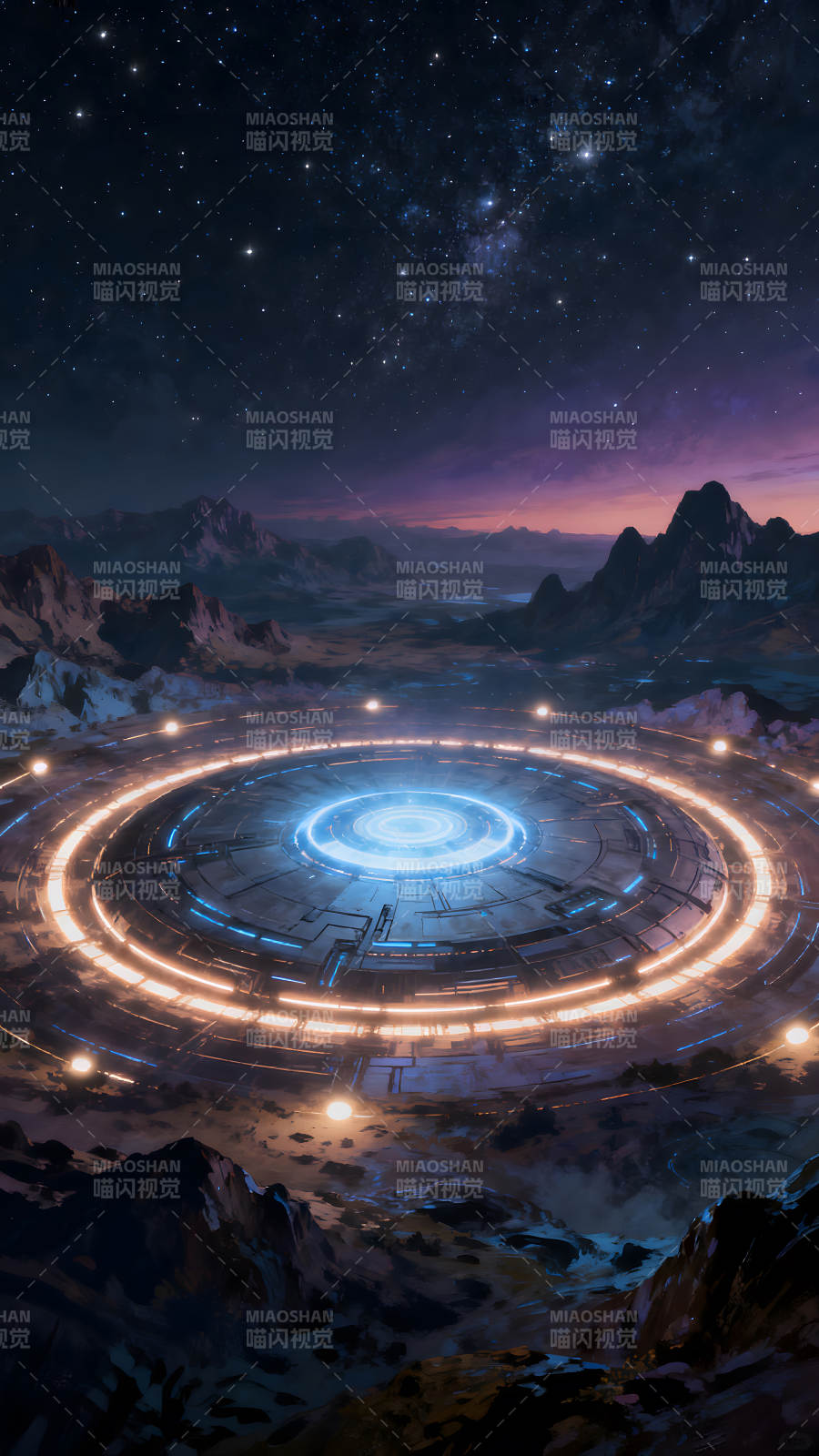 星空下的未來科技平臺(tái)-圖片