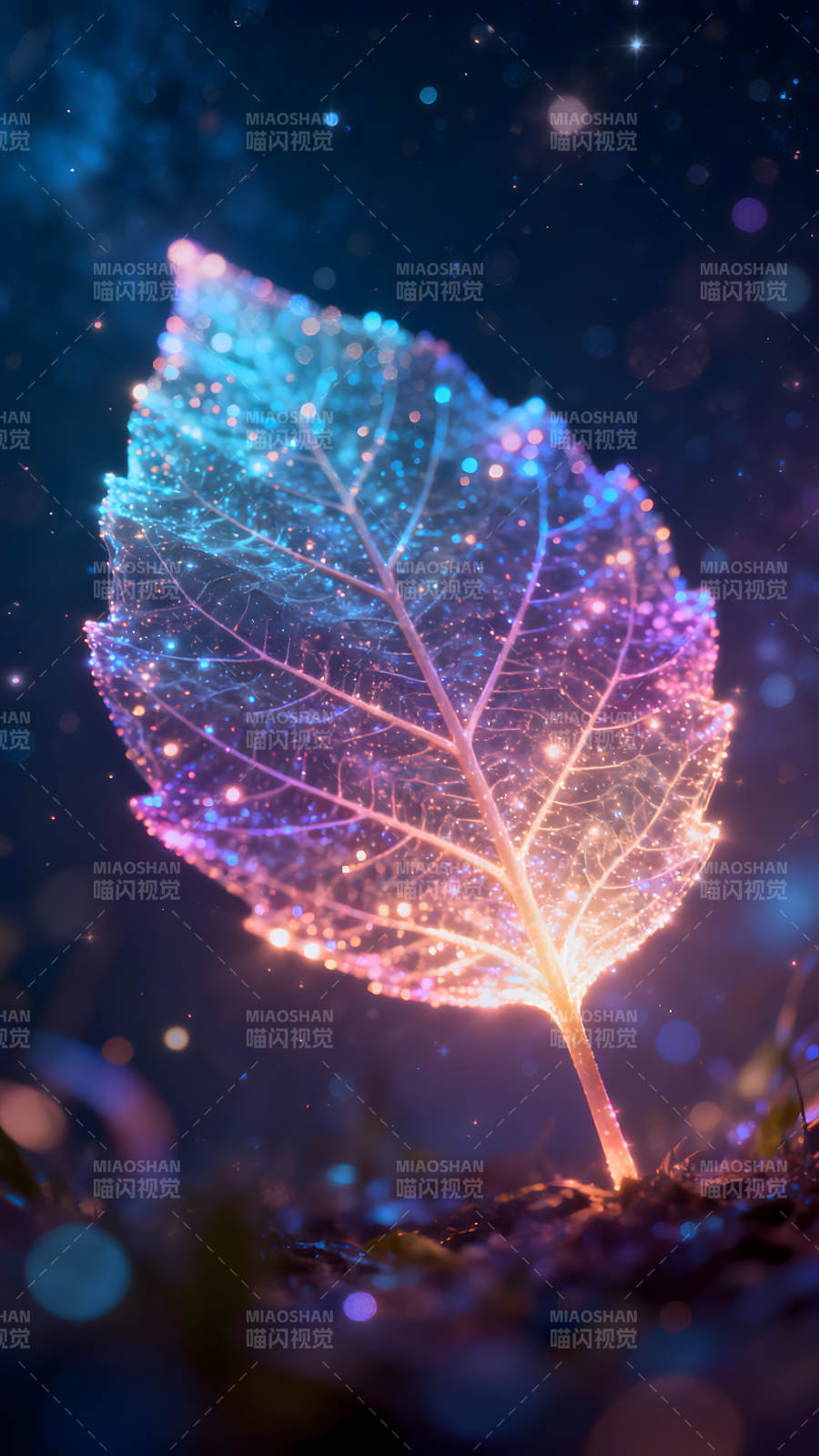 发光叶片梦幻景象-图片