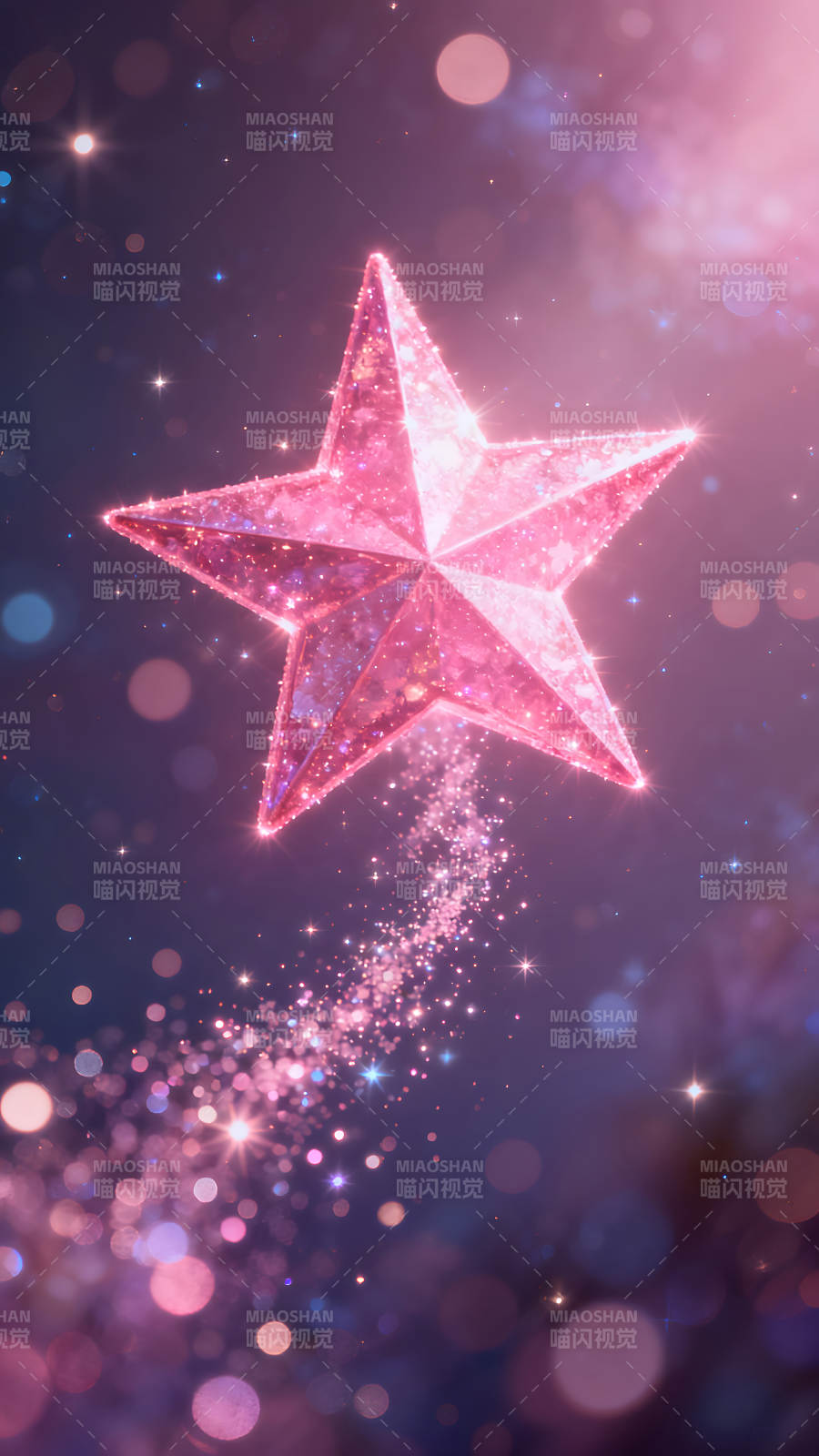 粉色星星梦幻背景-图片