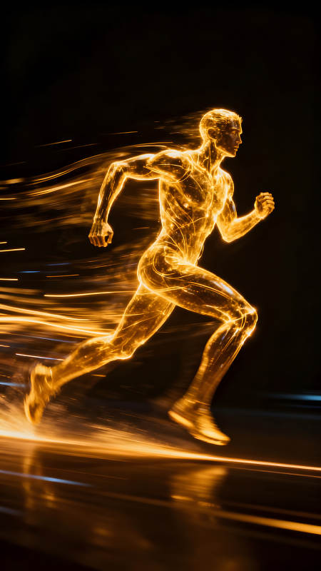 奔跑的金色光人-图片