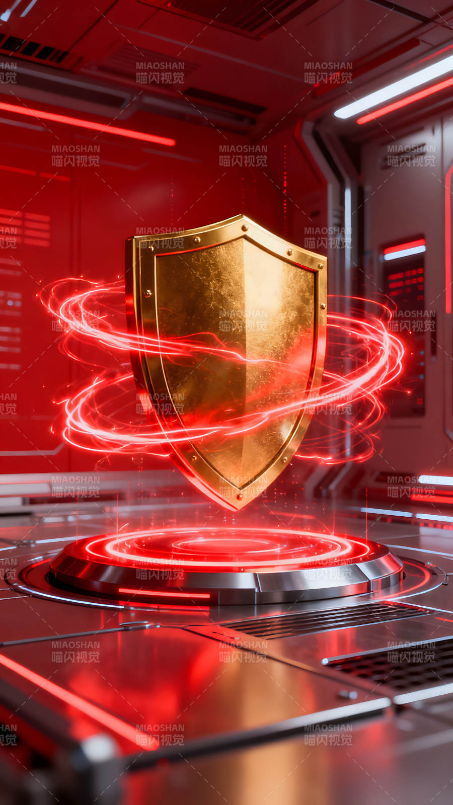 金色盾牌科技感十足-圖片