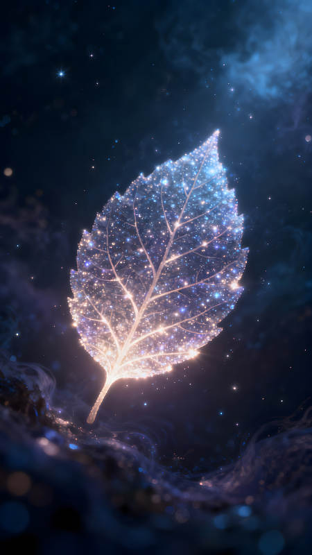 星光閃耀的葉子-圖片