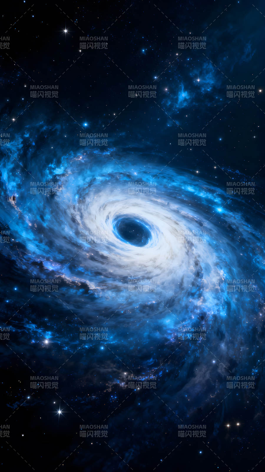 星云漩渦藍光宇宙圖-圖片