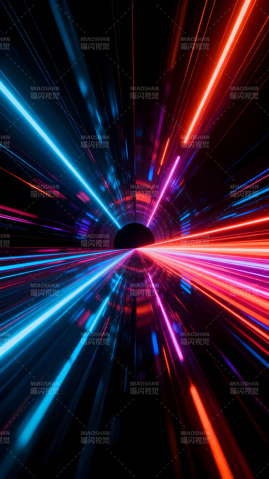 炫彩光束隧道視覺效果圖-圖片