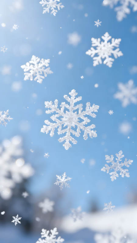 雪花飄落天空背景唯美畫面-圖片