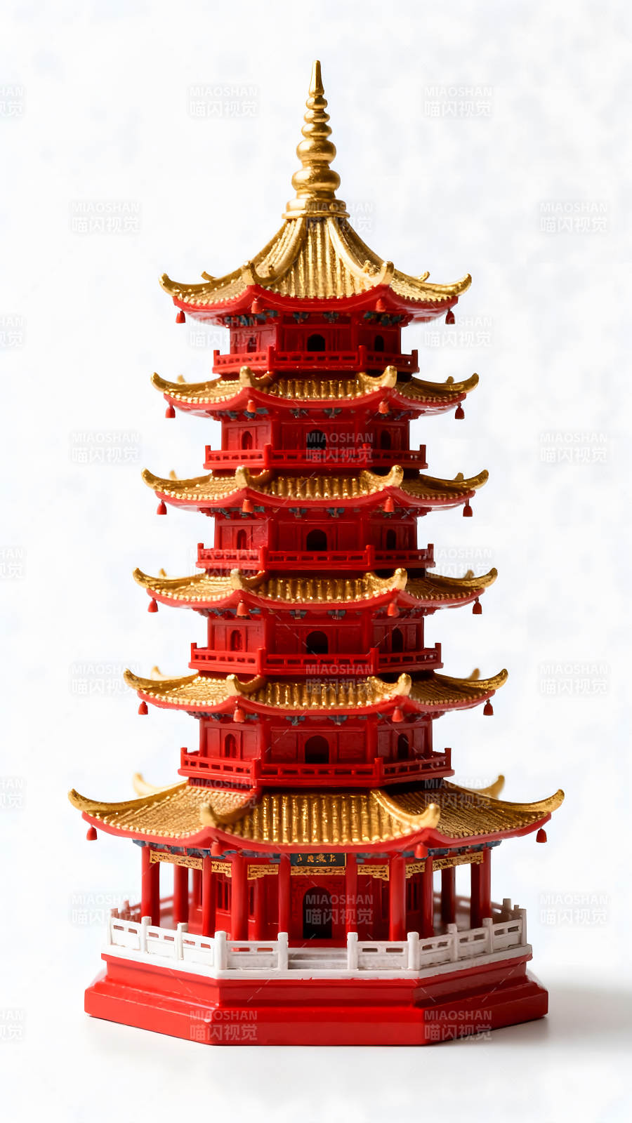 红色金色宝塔模型-图片