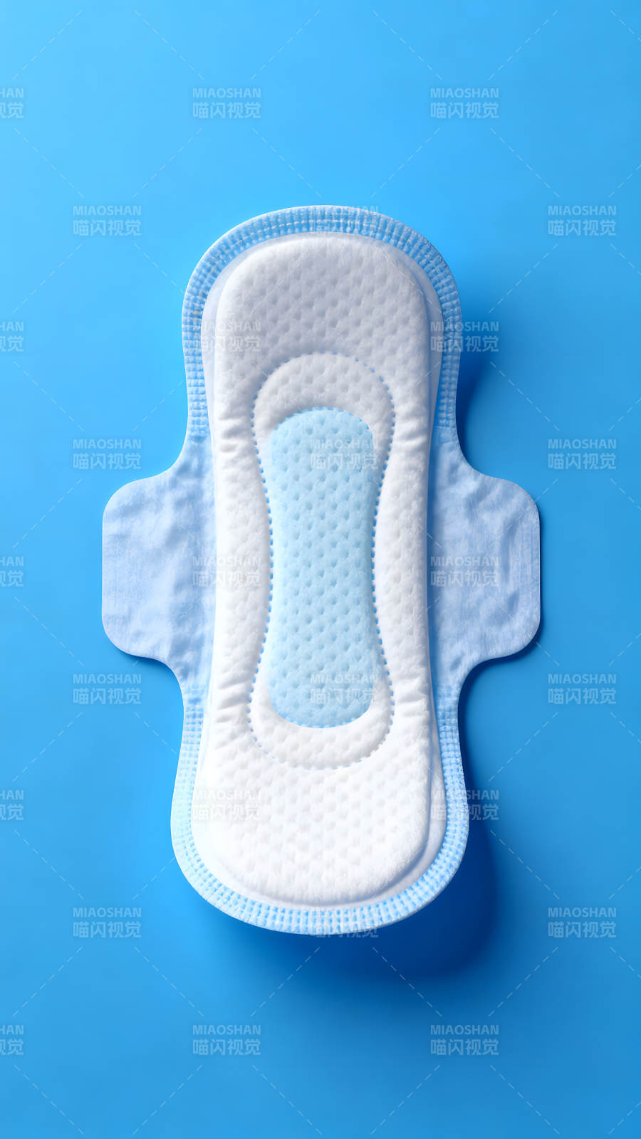 衛(wèi)生巾特寫藍(lán)色背景襯托-圖片