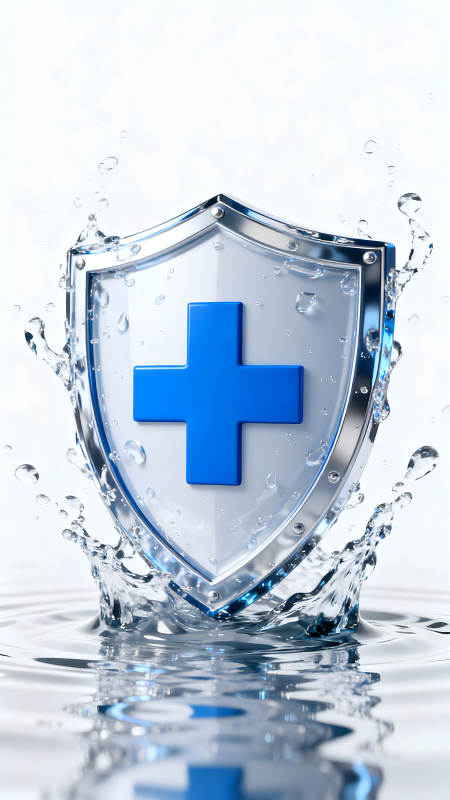 醫療防護盾牌與水花特效-圖片