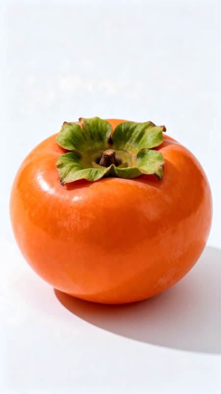 鮮艷柿子特寫靜物美食誘人-圖片