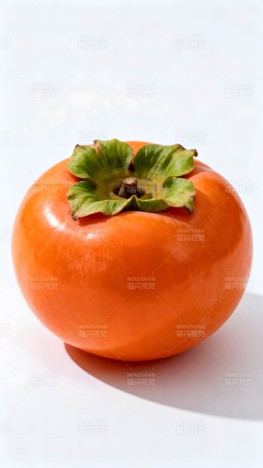 鮮艷柿子特寫靜物美食誘人-圖片