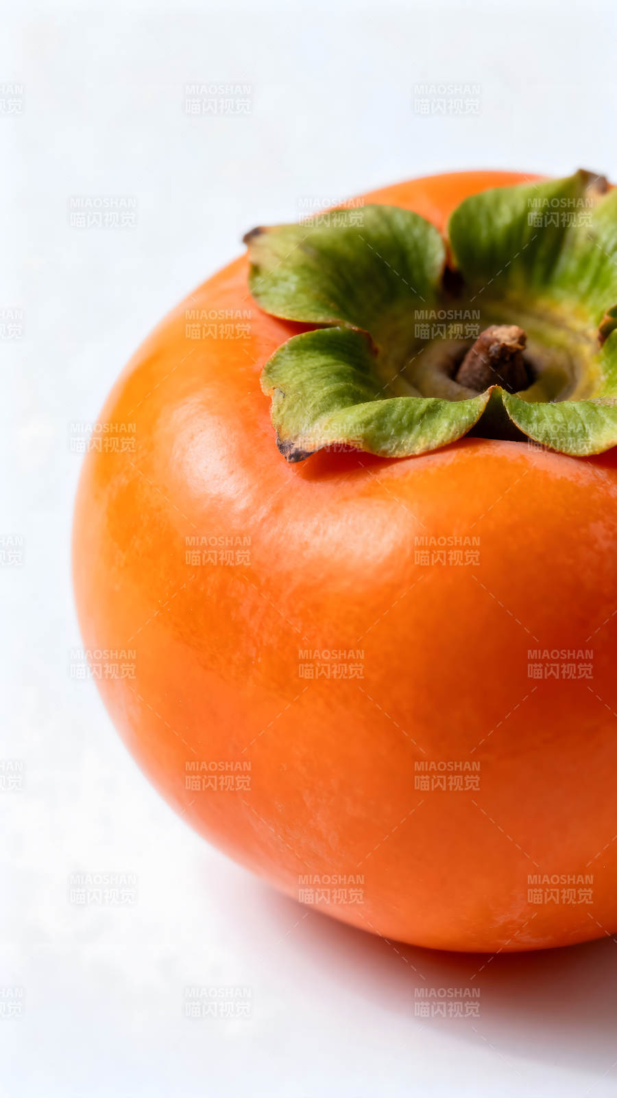 柿子特写图片橙色光滑质感鲜艳明亮-图片