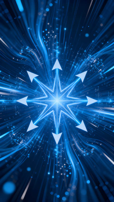 抽象的藍(lán)色光線與箭頭-圖片