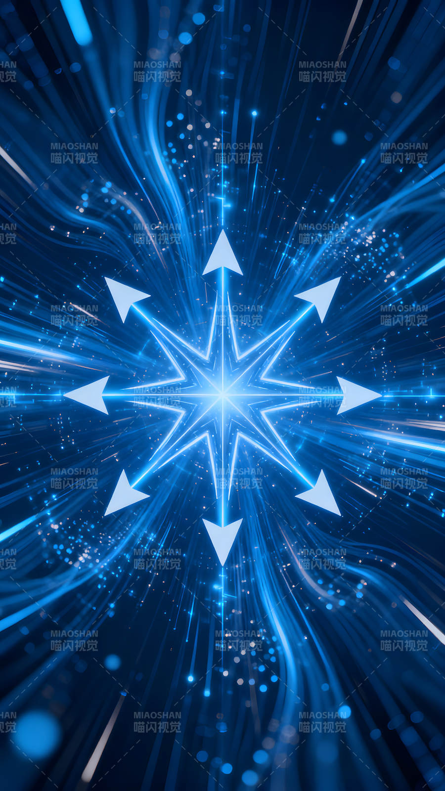 抽象的藍色光線與箭頭-圖片