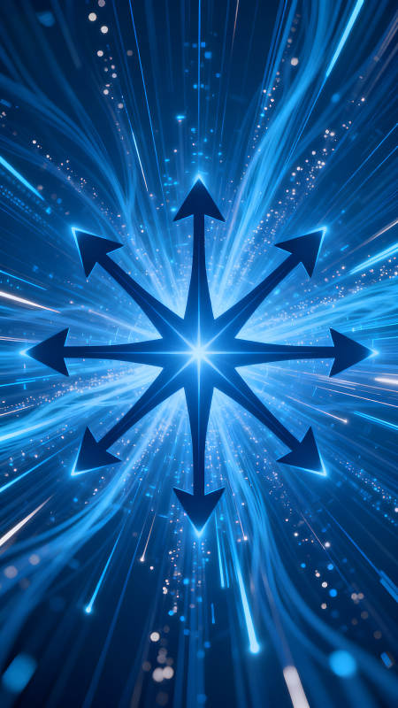 藍光箭頭圖像展現方向感-圖片