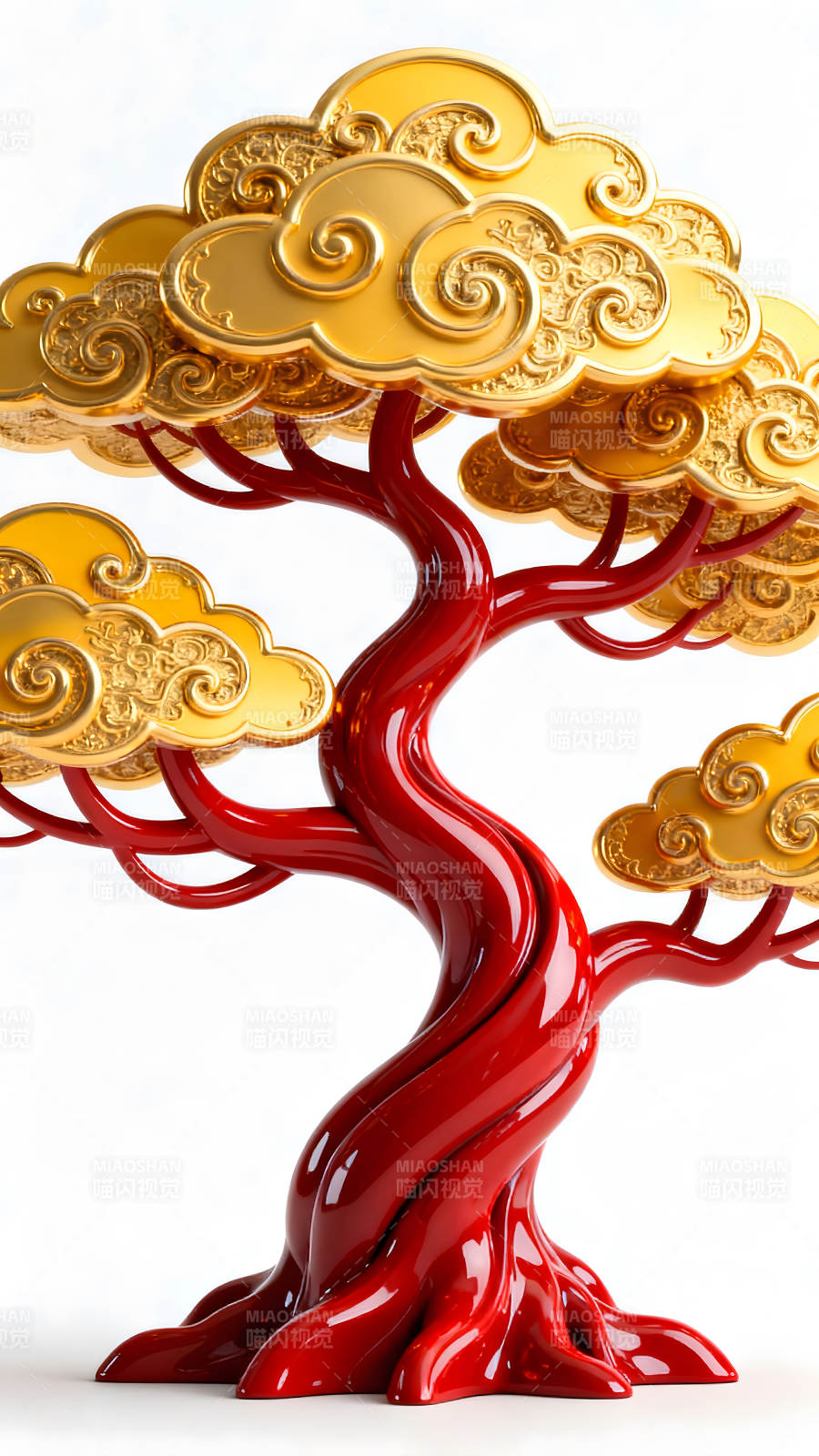 红色黄金树艺术品-图片