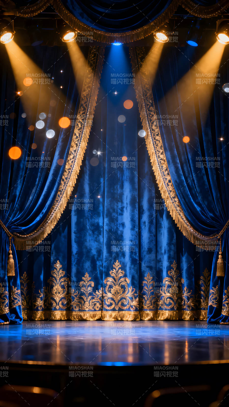 華麗舞臺幕布光影效果-圖片