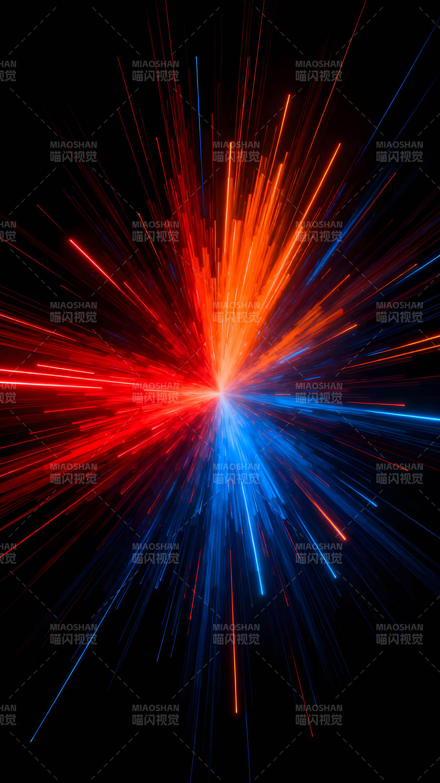 绚丽光线爆发黑夜绚烂景象-图片