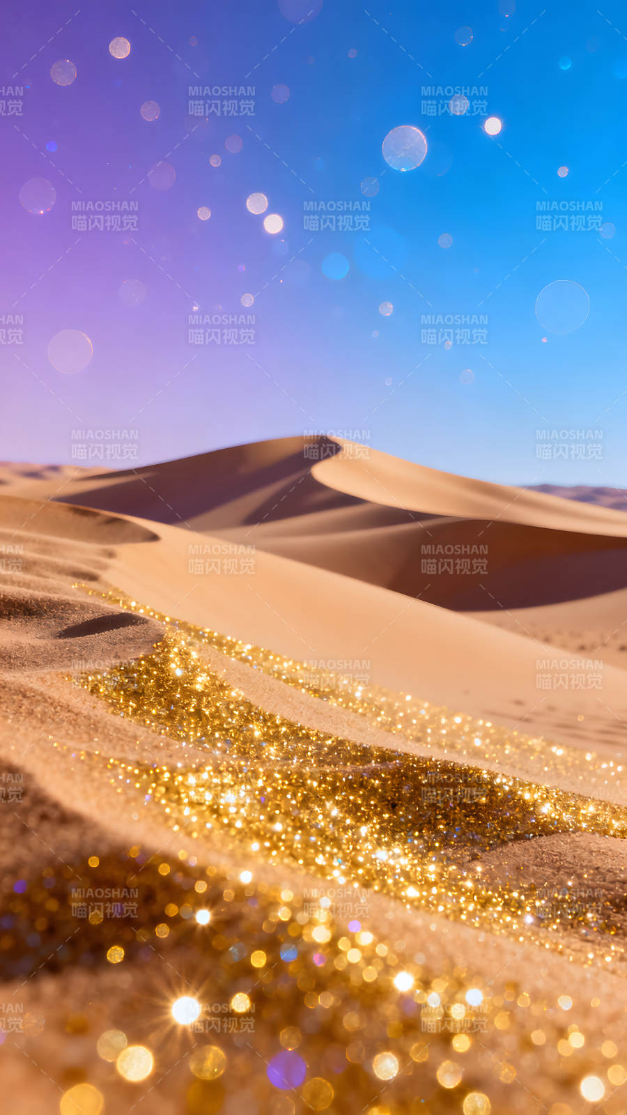 沙漠金色夢幻場景-圖片
