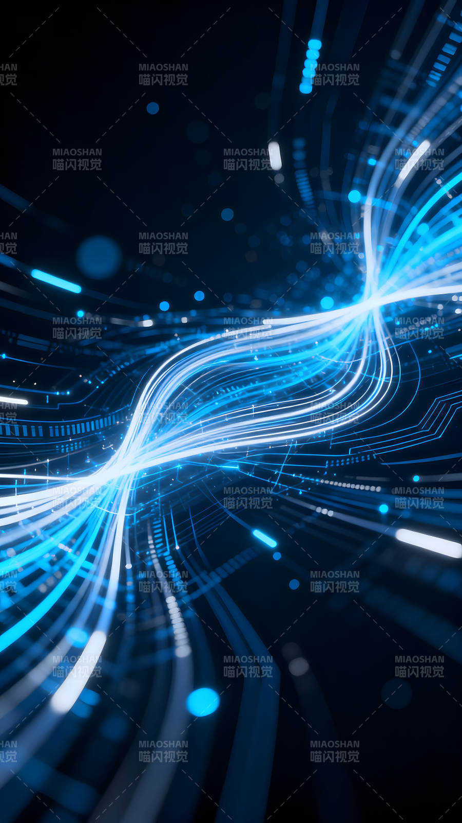 科技感十足的藍(lán)色光線-圖片