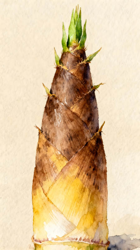 竹筍水彩畫充滿生機-圖片