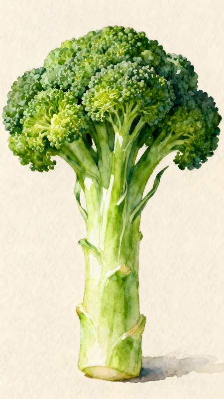 手繪西蘭花水彩畫風格蔬菜靜物-圖片