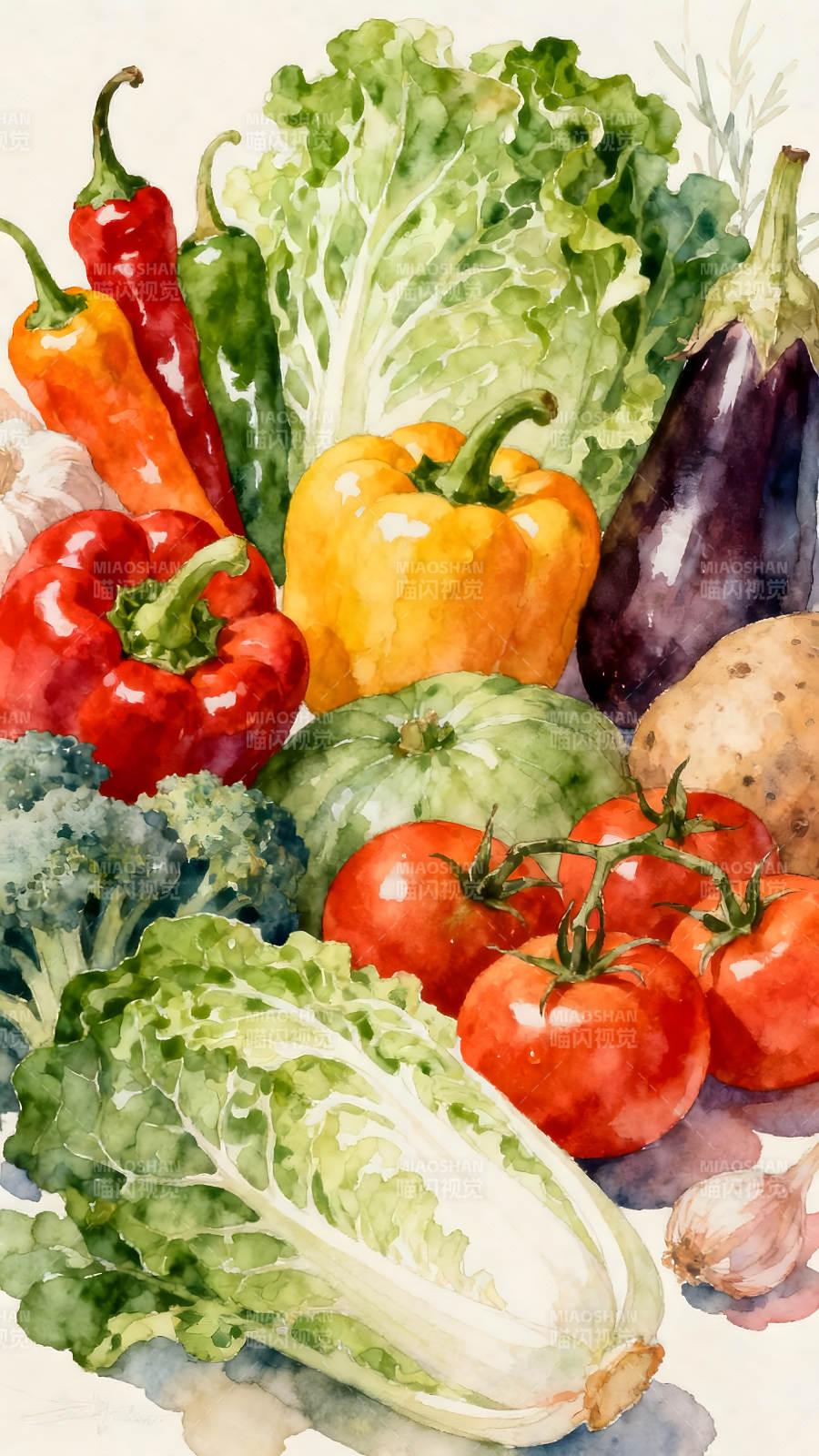 蔬菜水彩繪畫作品集-圖片