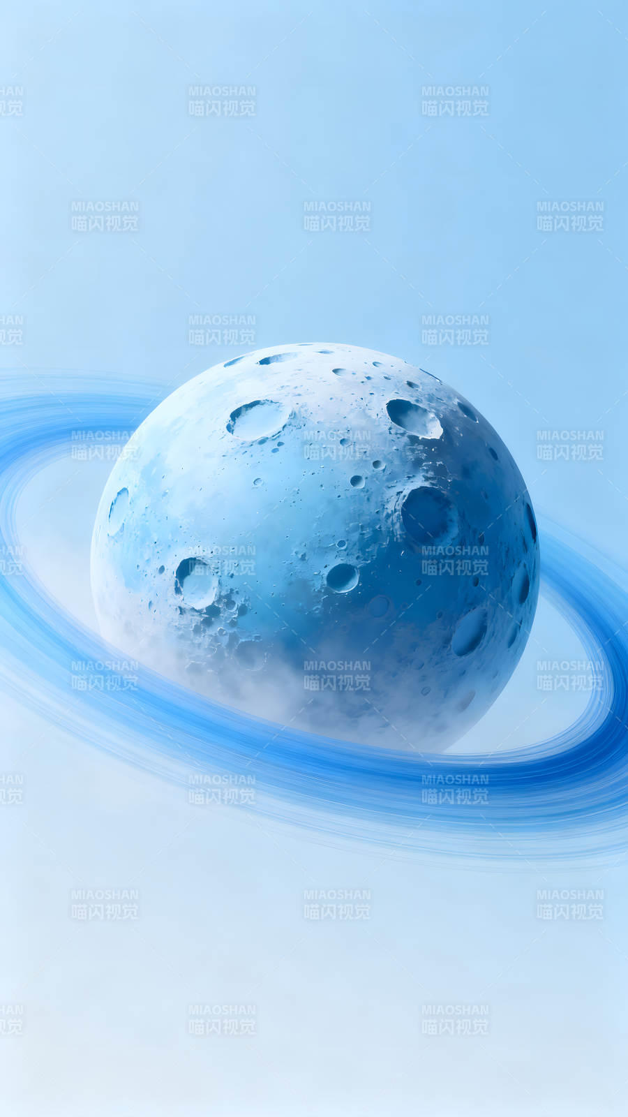 蓝色行星与光环-图片