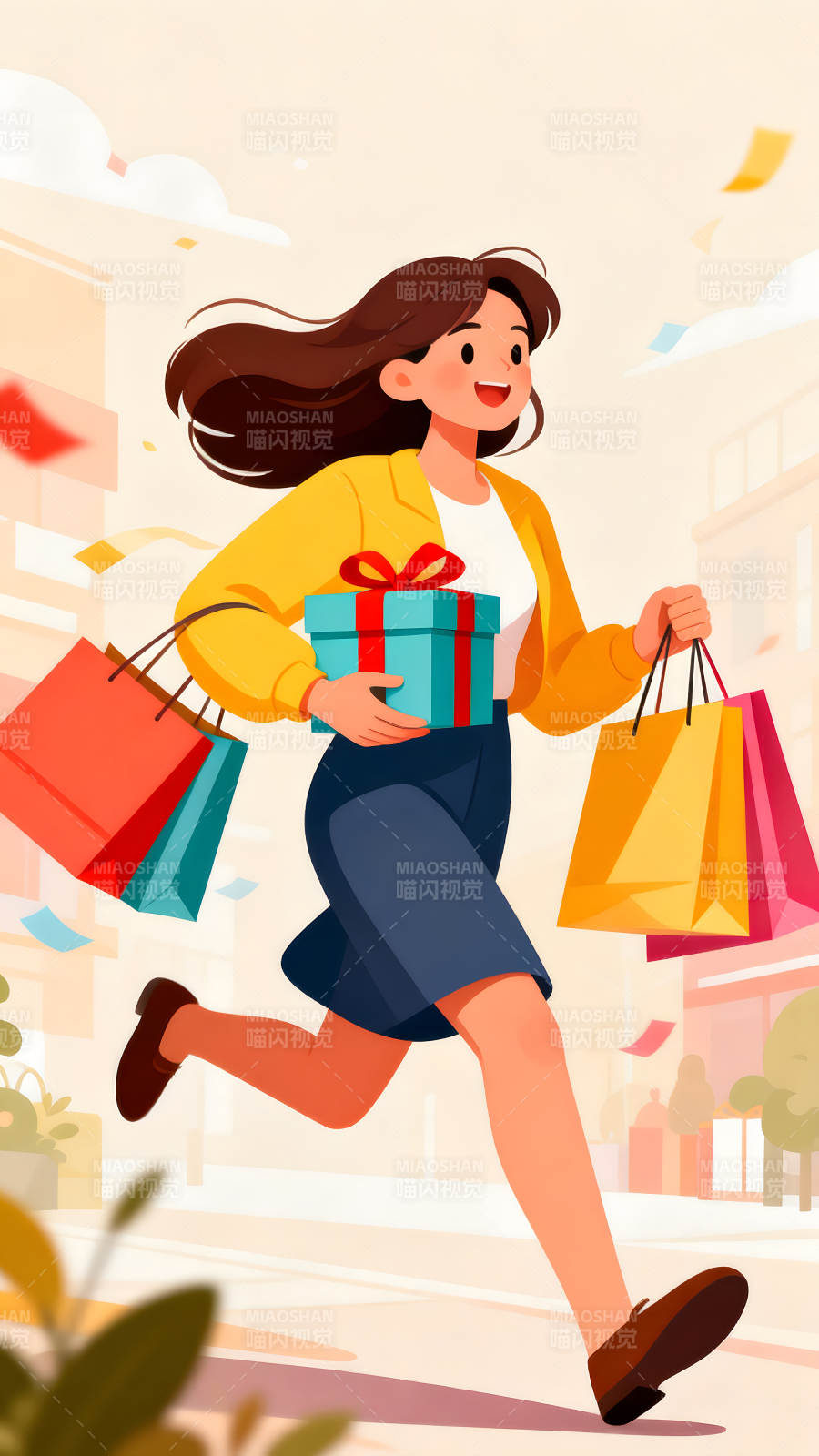 購物狂歡節(jié)快樂女郎購物喜悅-圖片