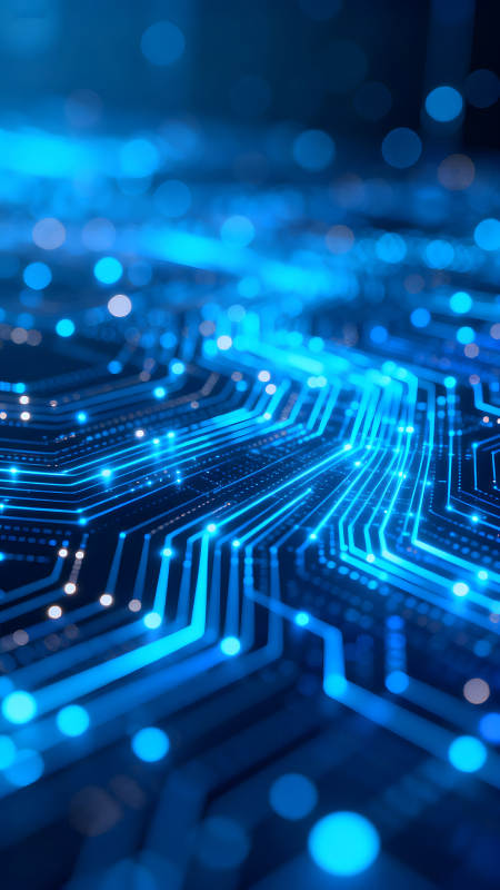 電路板抽象藍色科技感-圖片