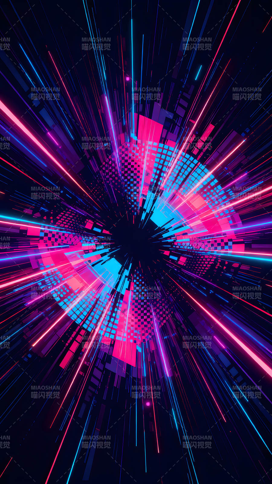 炫酷光線幾何藝術視覺沖擊-圖片
