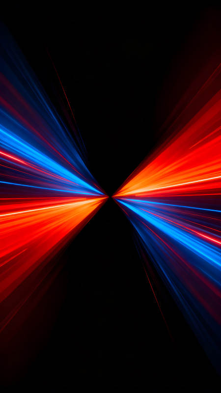 紅藍光線匯聚于黑暗-圖片