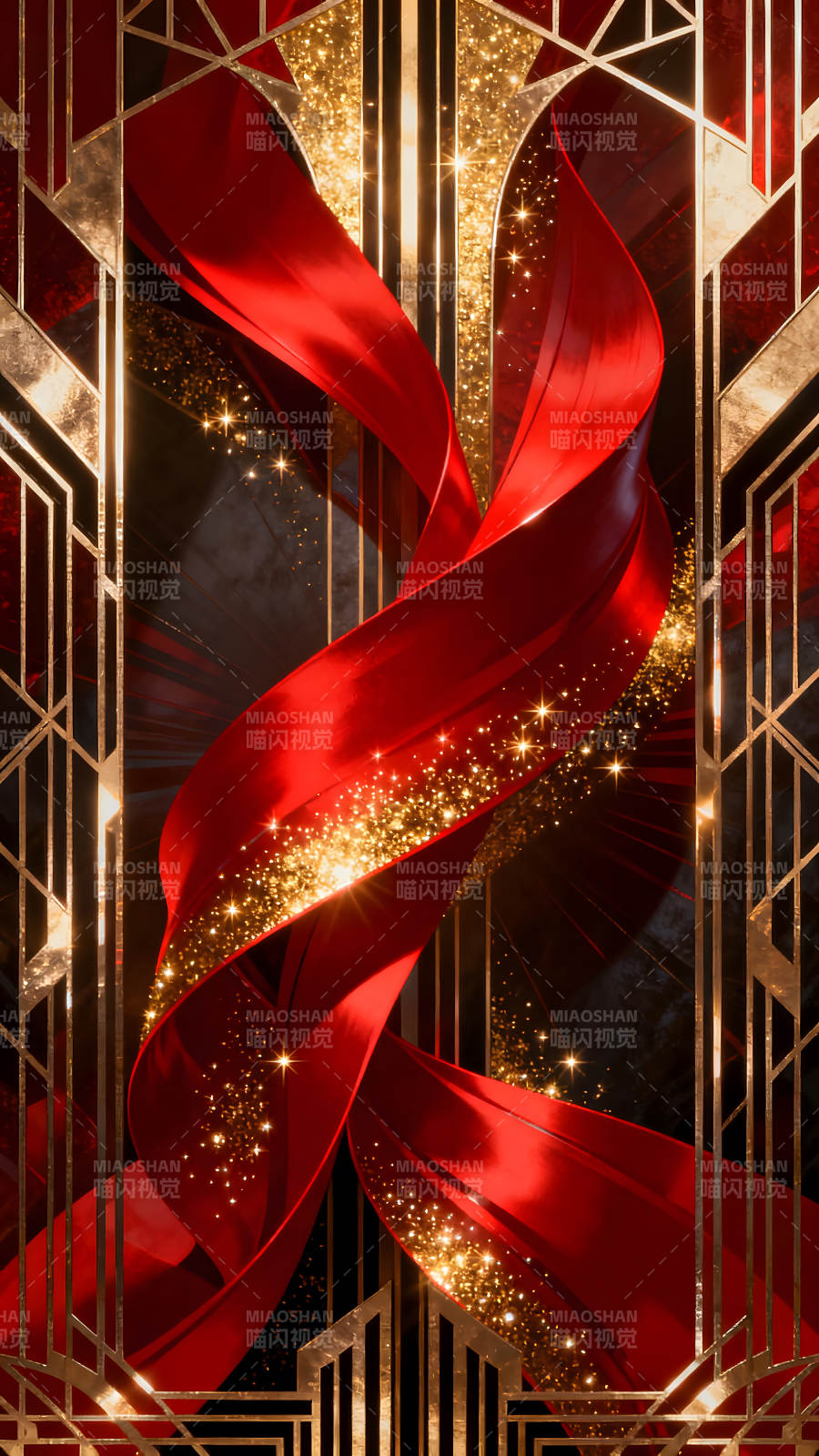 紅綢與金光裝飾藝術(shù)風(fēng)格-圖片