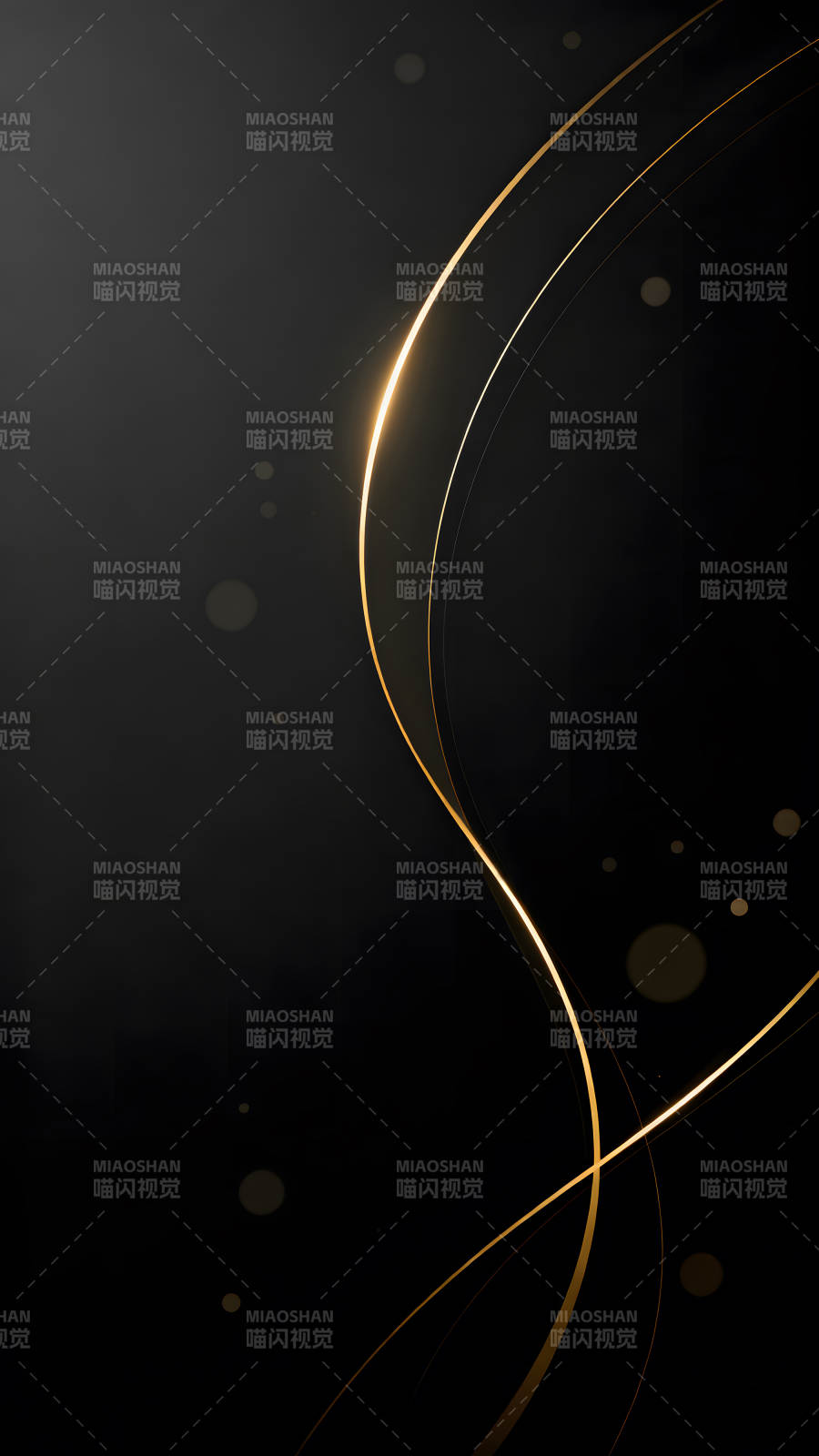 黑色背景金色線條的抽象設計-圖片