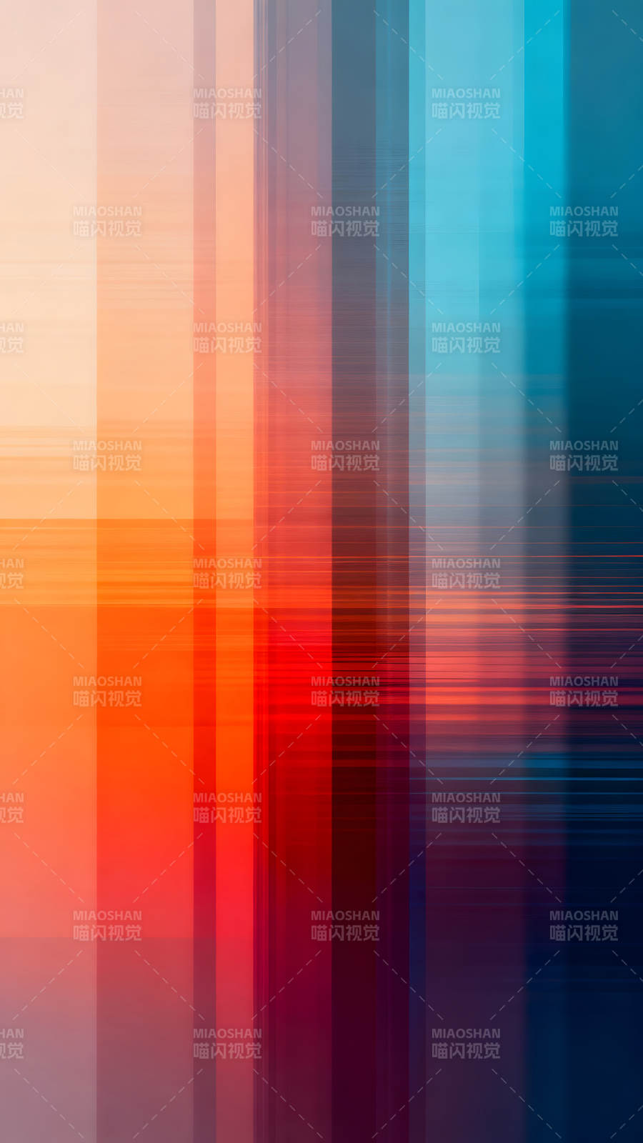 彩色條紋抽象藝術作品色彩豐富對比強烈-圖片