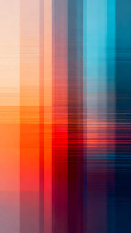 彩色條紋抽象藝術作品色彩豐富對比強烈-圖片