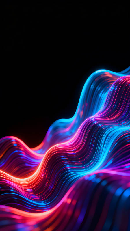 霓虹光線流動抽象科技感-圖片