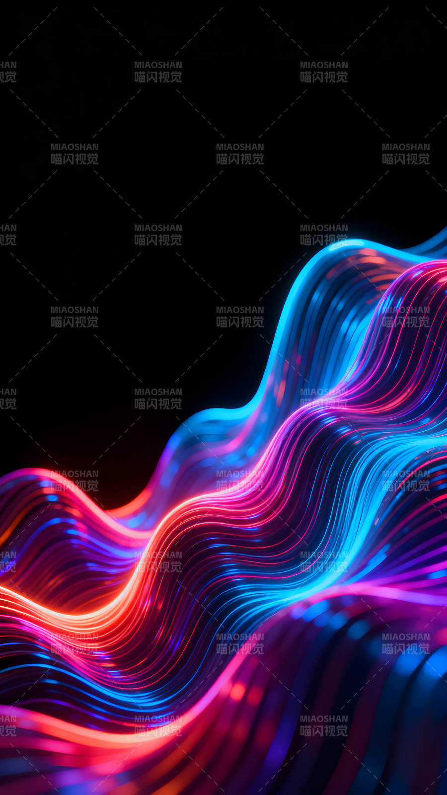 霓虹光線流動抽象科技感-圖片