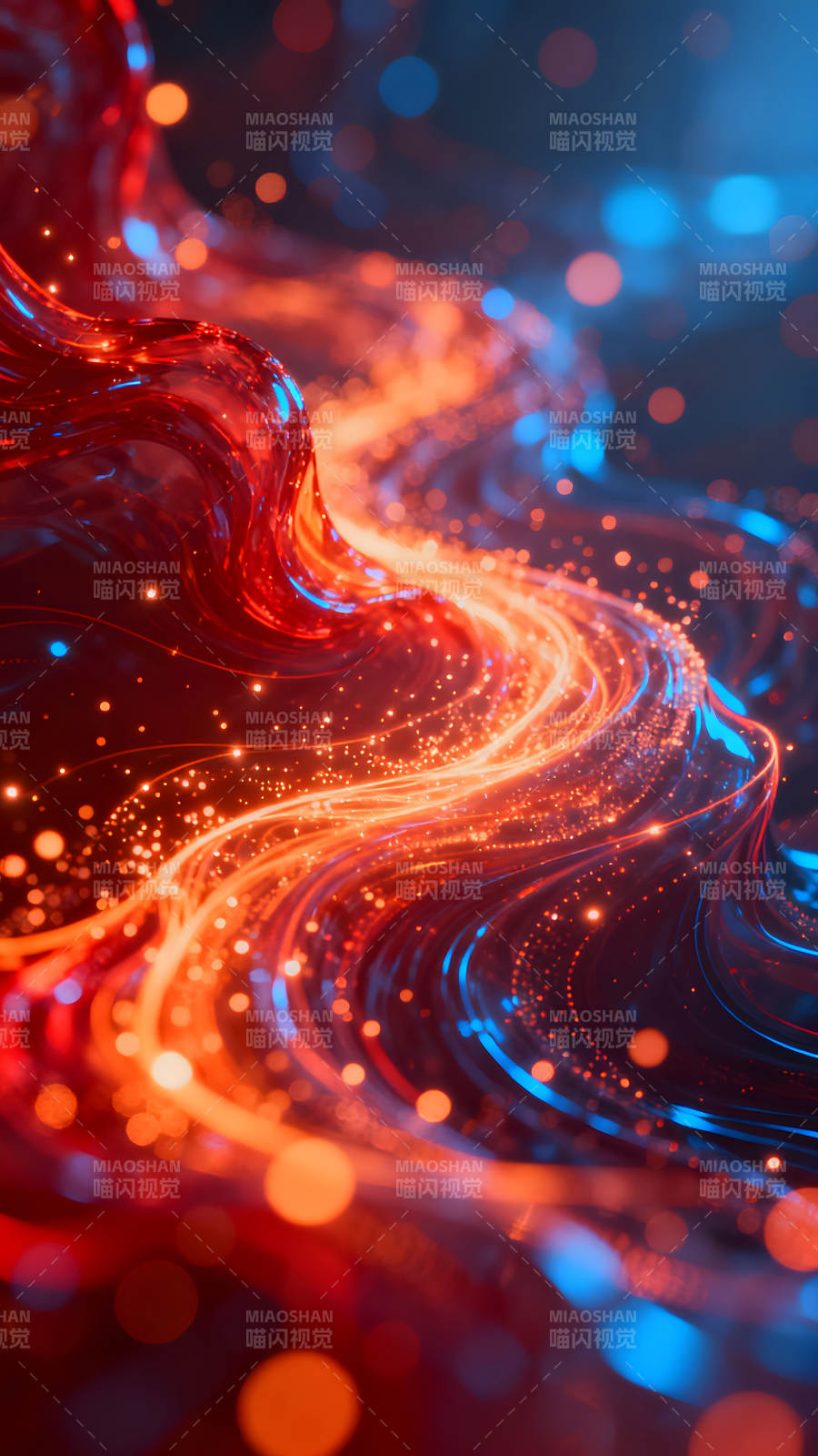 抽象火焰流動光線呈現奇幻特效-圖片