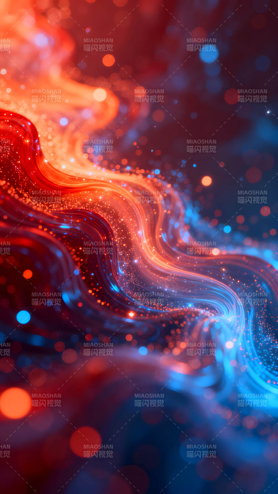 火焰和冰霜抽象藝術流光溢彩-圖片