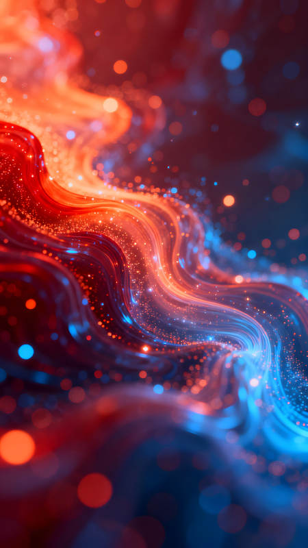 火焰和冰霜抽象藝術流光溢彩-圖片