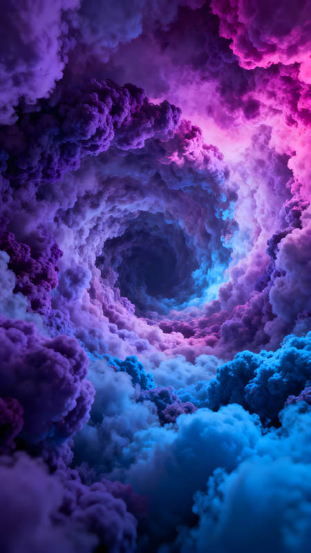 漩渦云海幻境色彩夢幻-圖片