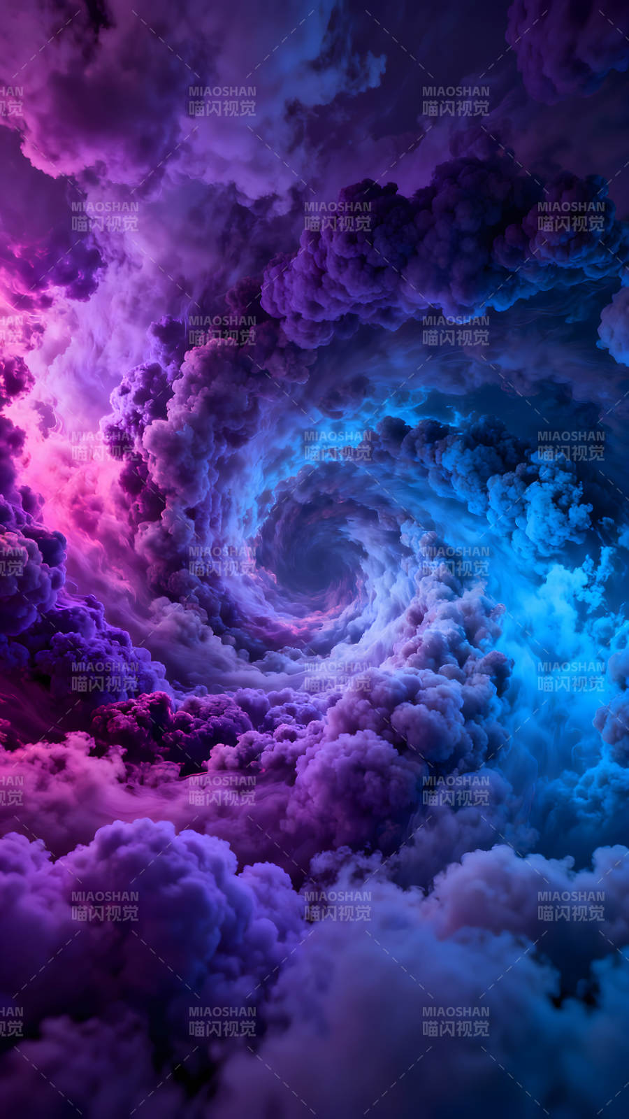 夢幻般的彩色漩渦云圖-圖片