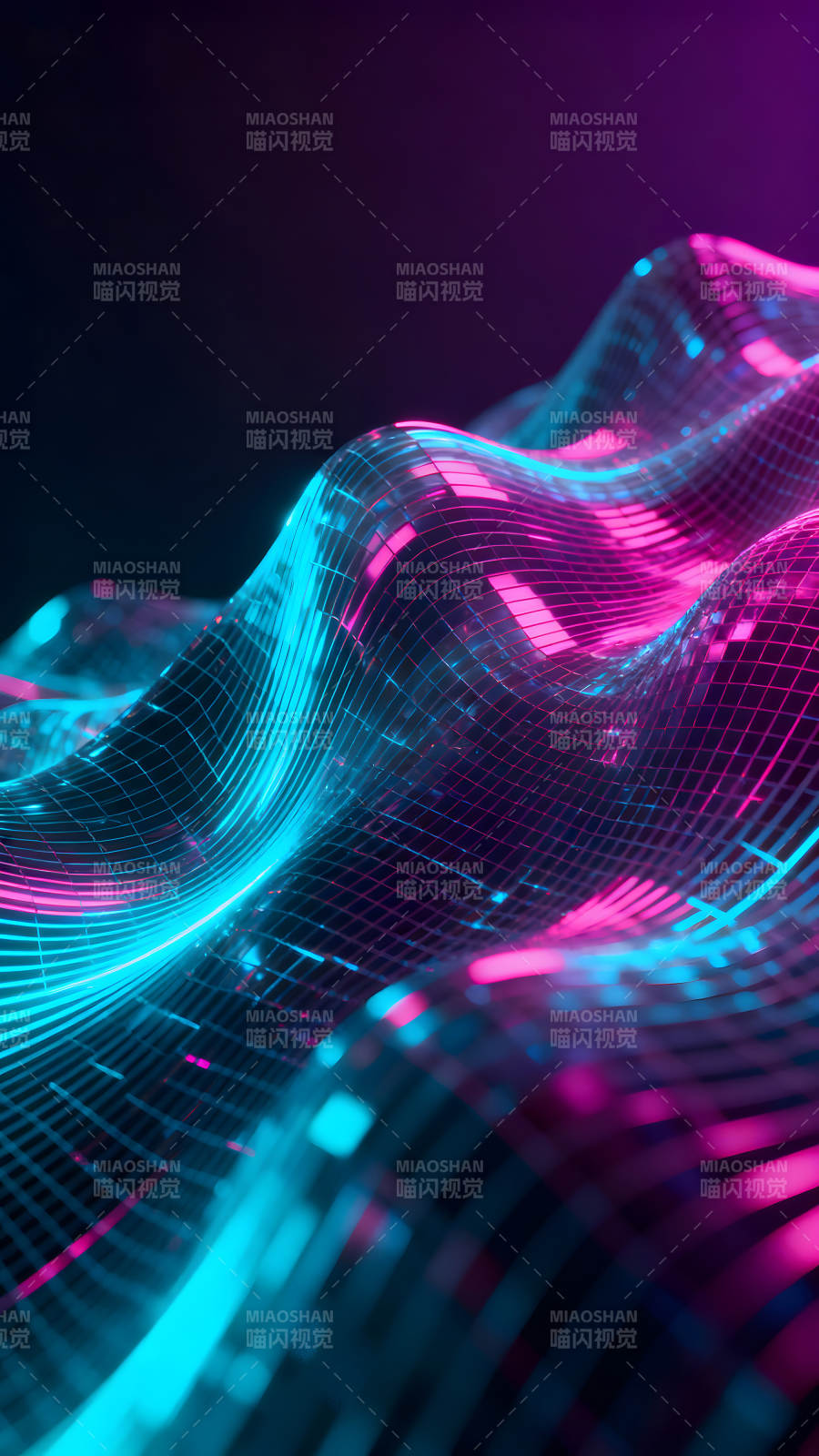 霓虹燈光下閃耀的馬賽克-圖片